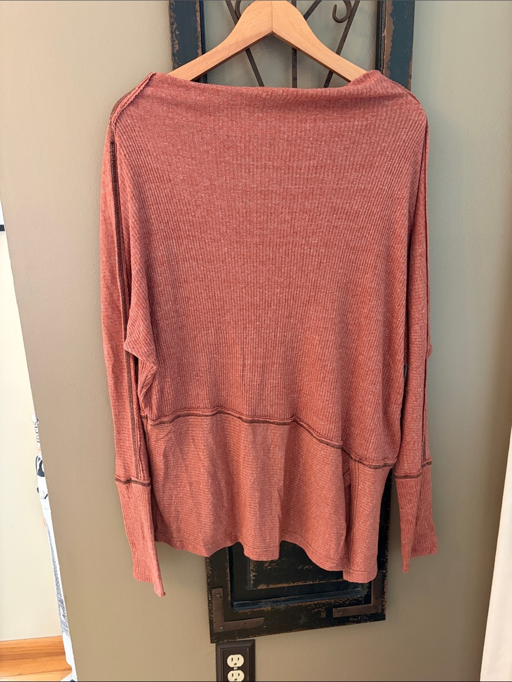 We The Free Rust Ribbed Long Sleeve Tunic